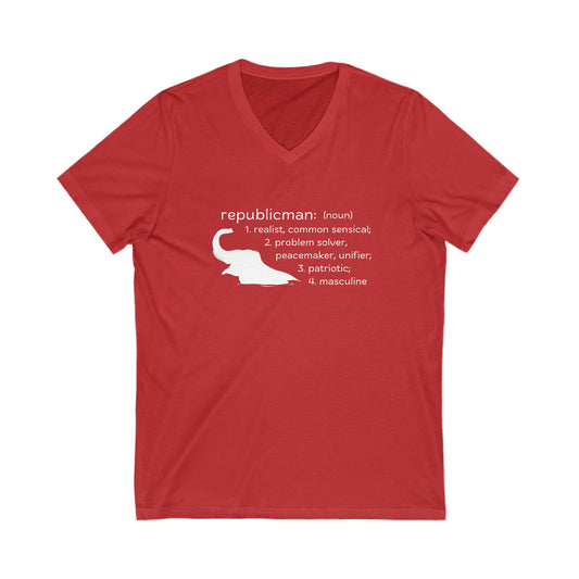 Republicman: Definition (White V-Neck)